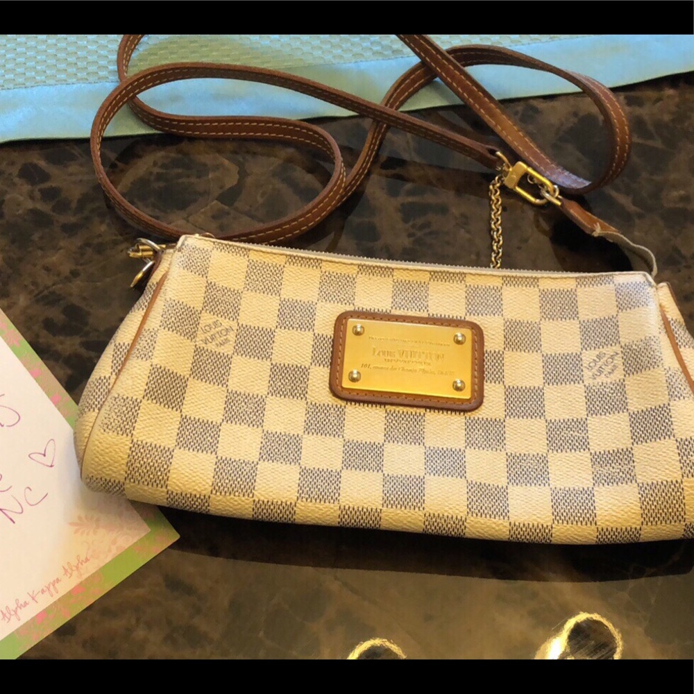 Eva Clutch Damier Azur